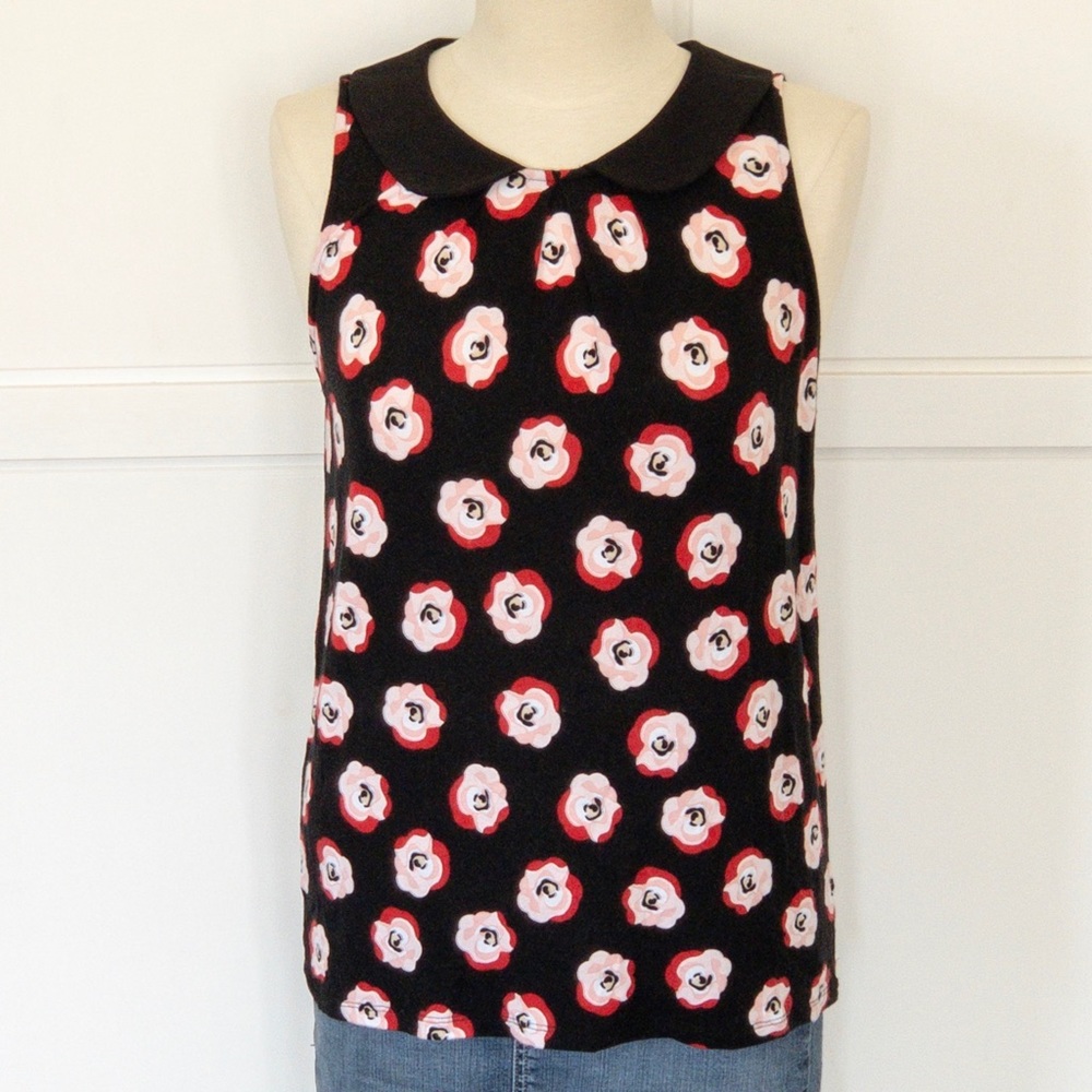 Elle | Bold Print Collared Sleeveless Top